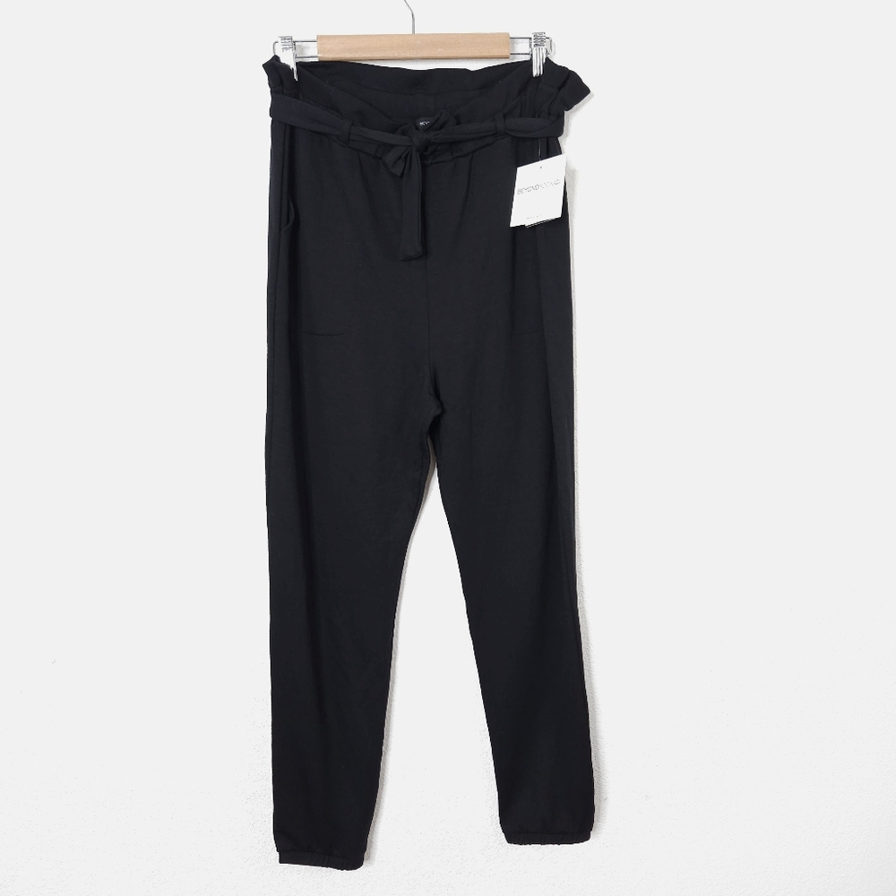 NWT Beyond Yoga Day To Day Midi Jogger Sweat Pants Black Fleece Lined Medium